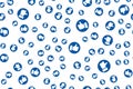 Social Network blue Like icons for live stream video chat likes design template. Seamless pattern .